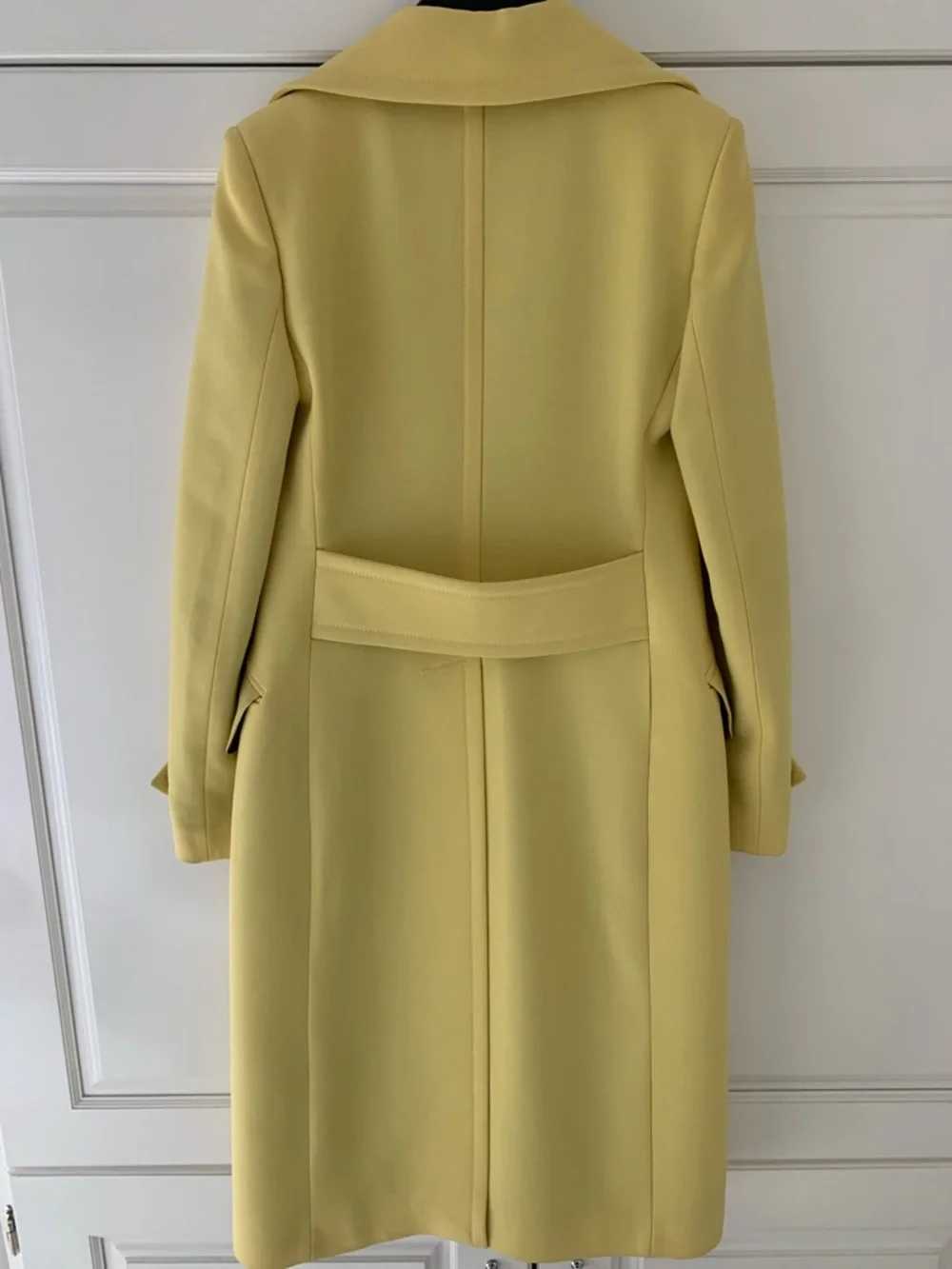 Dolce & Gabbana Lemon Yellow Long Trench Coat with Leopard Lining - Picture 9 of 16